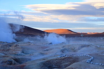 Geyser (geothermal area) Sol de Manana in Eduardo Avaroa National Reserve - Altiplano, Bolivia, South America