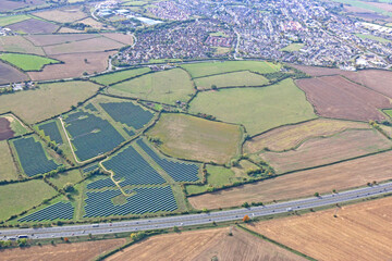 Solar farm by a motorway  in Wiltshire