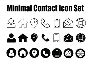 Minimal Contact Icon Set