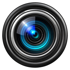 Detailed closeup of modern camera lens