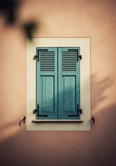 Wooden louvered window shutters