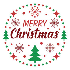  Merry Christmas typography vector illustration.
