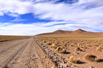 landscape on a road trip from Uyuni to the south of Bolivia