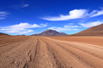 landscape on a road trip from Uyuni to the south of Bolivia