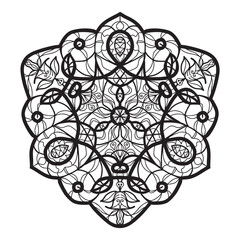 Abstract meditation symbol featuring concentric design and organic motifs