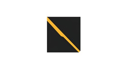 A square divided diagonally with black and yellow creating a minimalist abstract composition art