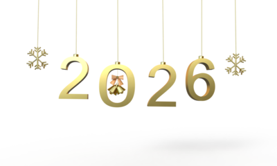 2026 time calendar happy new year 2025 2026 golden bell snowflake merry christmas xmas happy new year 2026 business party event holiday present december 2026 winter marketing happy new year christmas