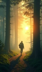 Forest Path Sunrise Trek