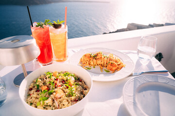 サントリーニ島の夕日