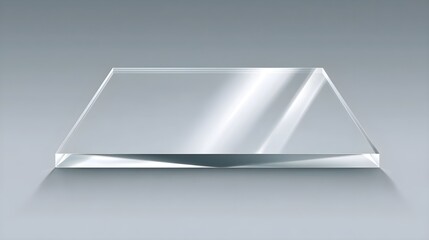 Glossy Transparent Acrylic Sheet Vector | Clear Plastic Panel with Realistic Light Reflections