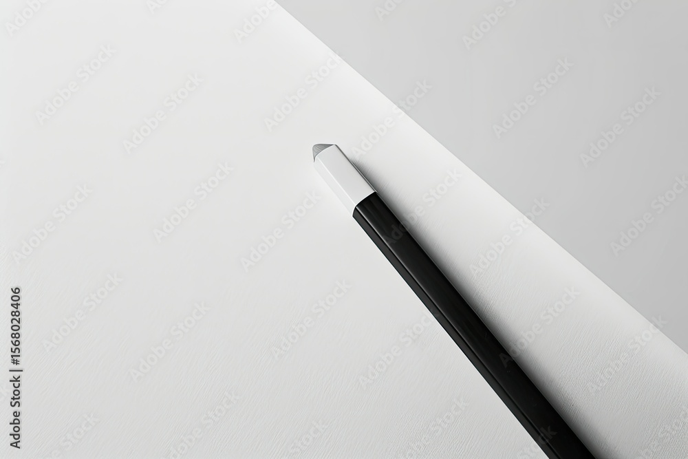 Poster pixel perfect image of a black and white object is laying on a white surface