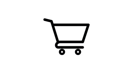 Minimalist shopping cart vector illustration for e-commerce and retail design