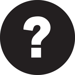 Simple Black Circle with a White Question Mark Icon