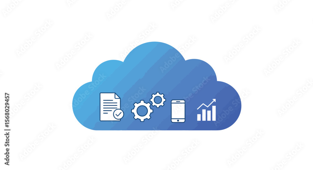 Aufkleber cloud computing and technology concepts vector illustration for digital design