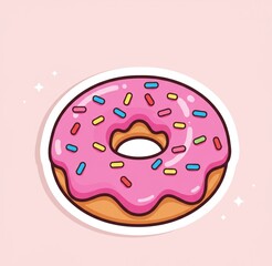 Delicious Pink Donut with Sprinkles A Sweet Treat for 2025