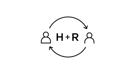 Human resources concept with circular arrows and minimal design vector illustration