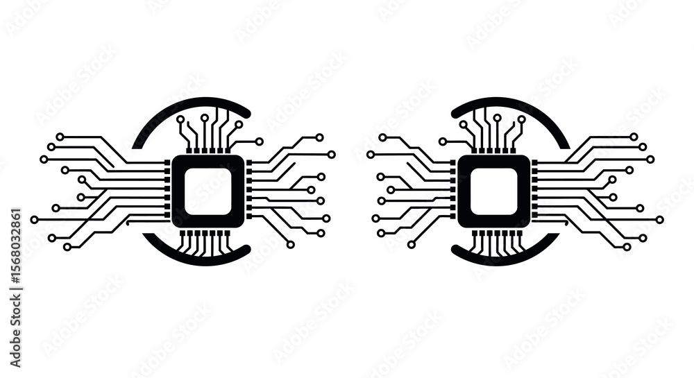 Poster minimalist electronic circuit design vector illustration for technology and engineering projects