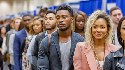 Young African American Man and Woman Looking Forward in Urban Setting, Positive Outlook, Business Casual Style