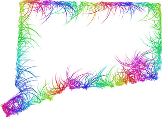 Rainbow sketch outline map of Connecticut 