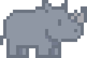 pixel illustration of a rhinoceros