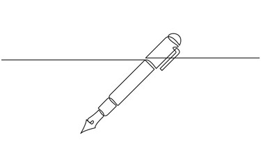 One continuous line of pen writing on a sheet. Vector illustration, Fountain pen continuous one line art drawing
.