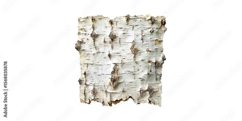Poster birch tree bark texture. natural material for design and art projects isolated on transparent backgr