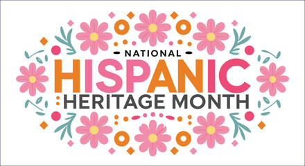 National Hispanic Heritage Month Floral Decoration With Pink And Orange Colors