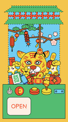 New Year elements in claw machines