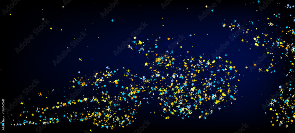 Wall mural cosmic dust sparkling celestial display. star shining gold gradient sparkles on transparent backgrou