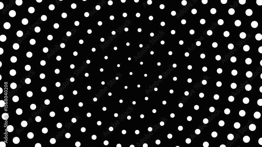 Poster monochrome geometric halftone round dot pattern background - seamless loop video
