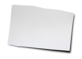white paper cardboard with shadow on transparent background
