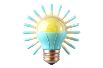 Stylish Lightbulb Design on transparent background