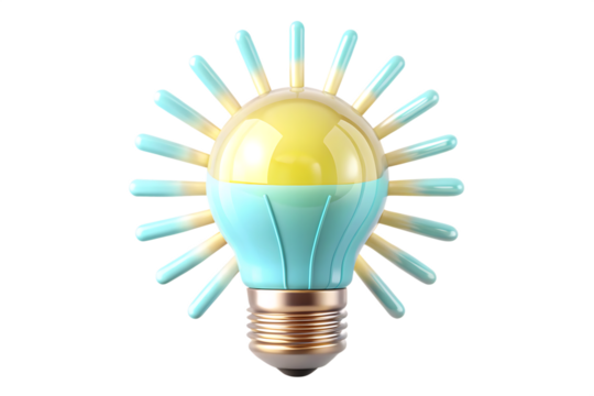 Stylish Lightbulb Design on transparent background
