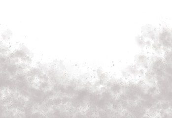 A textured abstract flowing ethereal wispy translucent light gray vapor or mist element with soft edges isolated on transparent background