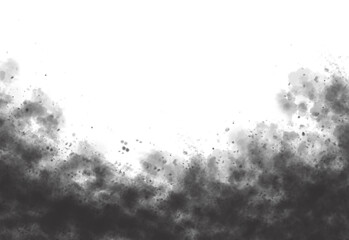 Abstract dark gray geometric shapes with sharp edges and negative space creating a modern minimalist design element isolated on transparent background