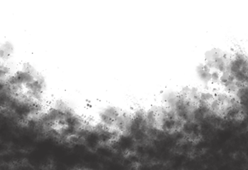 Abstract dark gray geometric shapes with sharp edges and negative space creating a modern minimalist design element isolated on transparent background