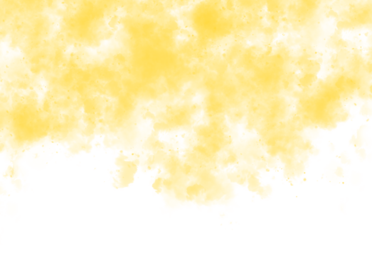 A vibrant abstract shape with soft edges and a gradient of yellow hues isolated on transparent background for versatile design applications