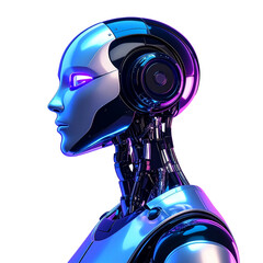 Futuristic robot head profile image ai technology innovation