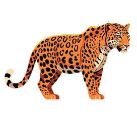 Elegant leopard in colorful vector, ideal for graphic projects and editorial design.