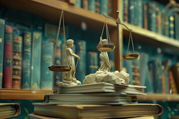 Flawless Image of Animated Law Books Educating on Justice in a Fun Manner