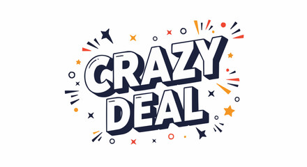 Crazy deal sale advertising banner. 