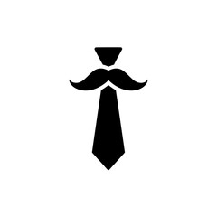 Fototapeta premium A tie with a mustache graphic in black and white, suggesting formality with a touch of whimsy, perfect for Father's Day. 