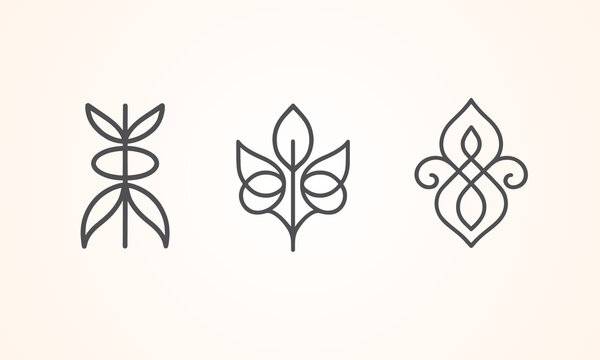 abstract floral background design in monoline