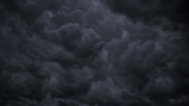 Animation of lightening and clouds over stormy sky