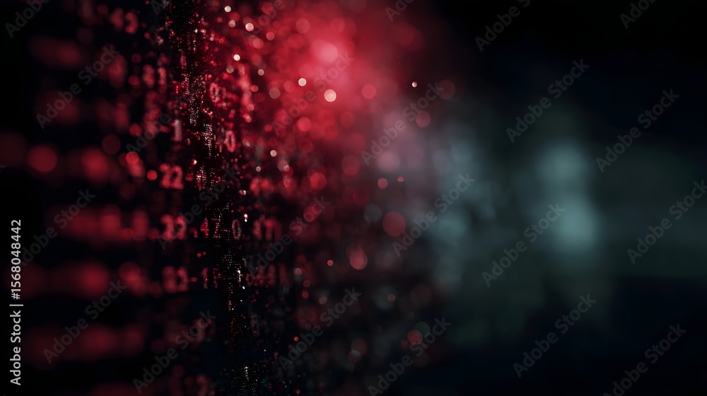 Poster captivating digital display of powered data stream