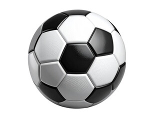 Obraz premium Classic Black and White Soccer Ball Isolated on Transparent Background PNG