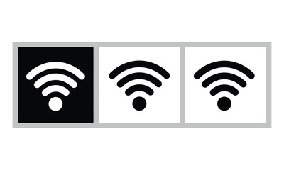 Wireless Connectivity Icon Black and White Signals in Square Arrangement