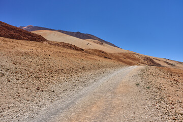 Volcanic trail ascending Teide slope