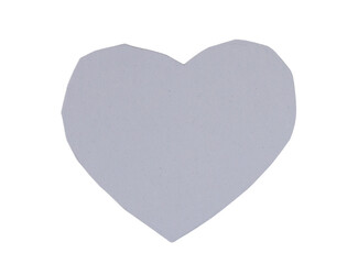 White paper cut shape heart on transparent background