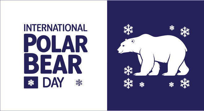 International Polar Bear Day Banner Vector Celebration Illustration Campaign Graphic